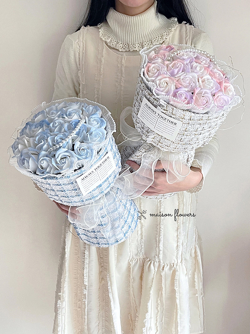 永生冰藍玫瑰花束
