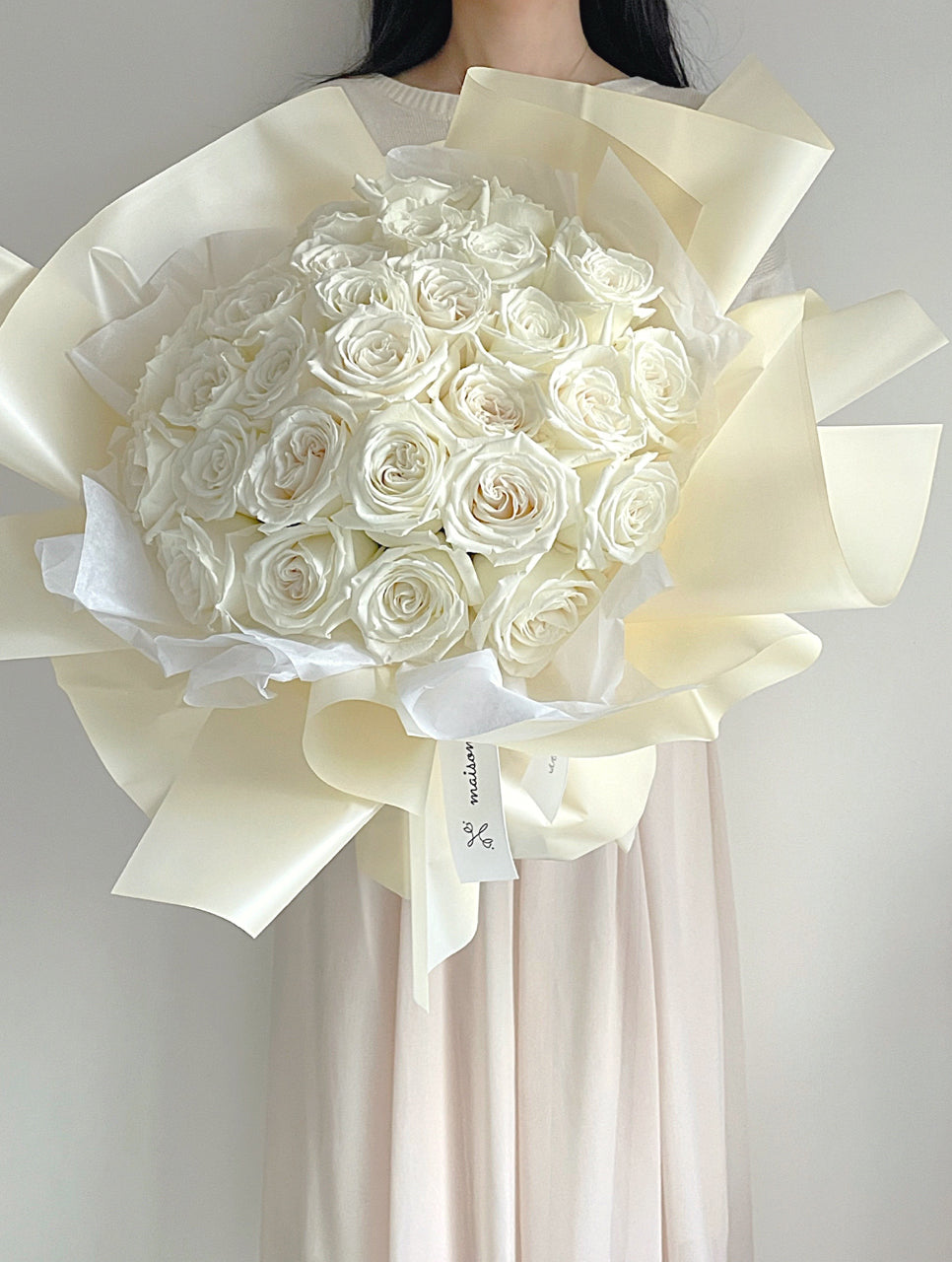 33 stems white rose bouquet, 白玫瑰花束