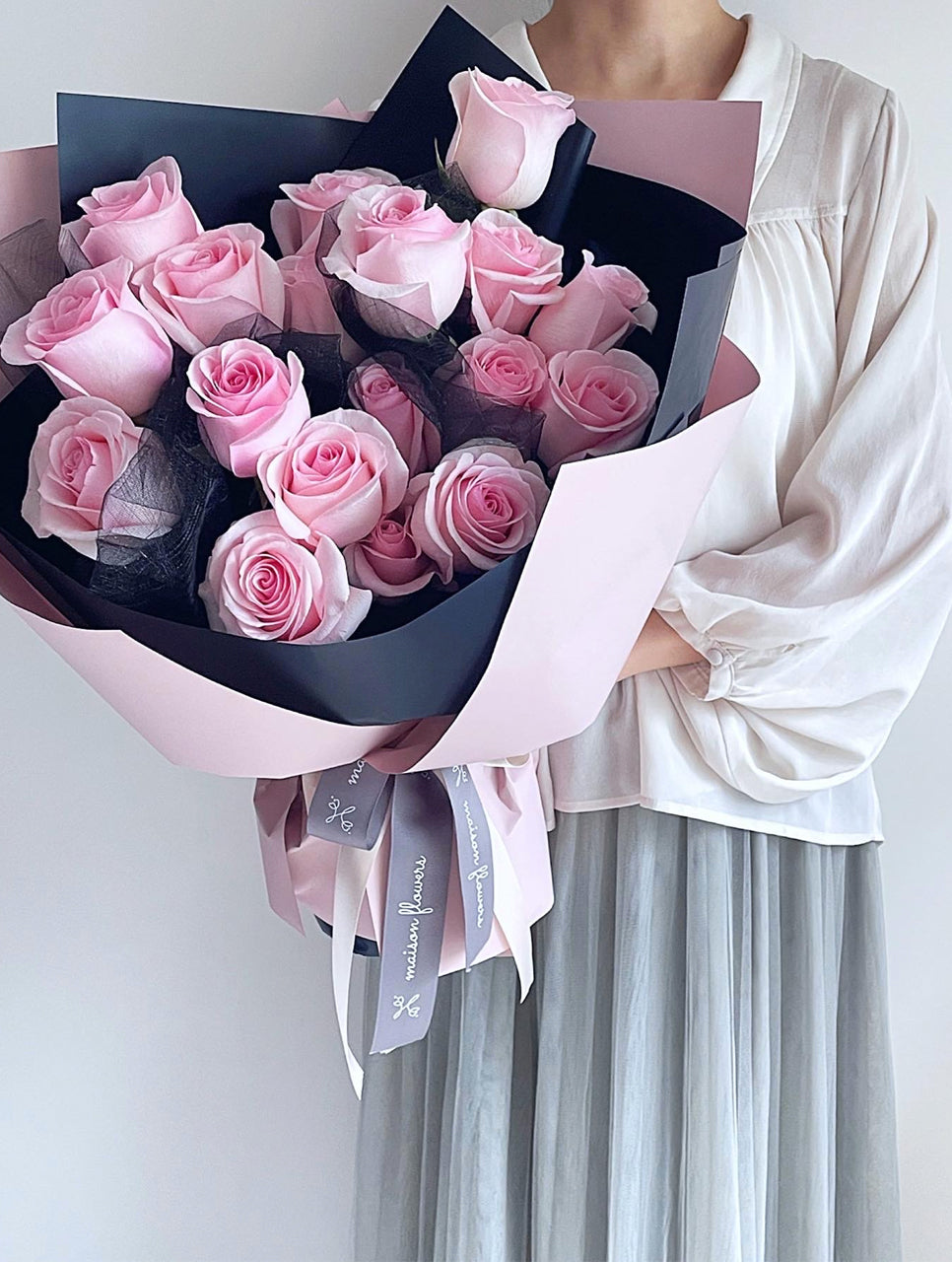 19 stems pink rose bouquet, 粉紅玫瑰花束
