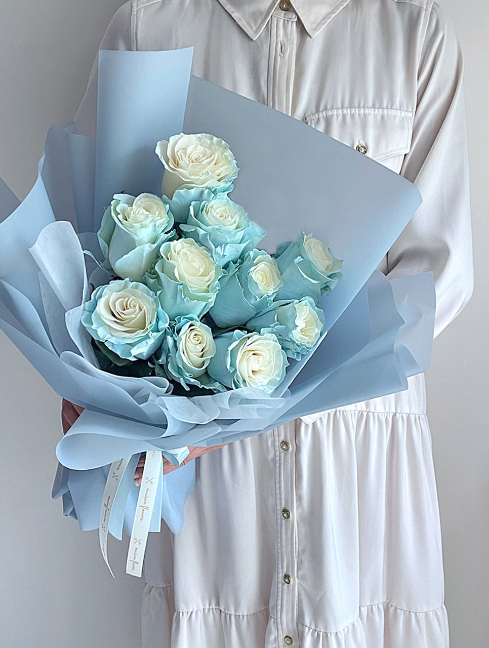 冰藍玫瑰花束, 藍玫瑰, Blue rose bouquet