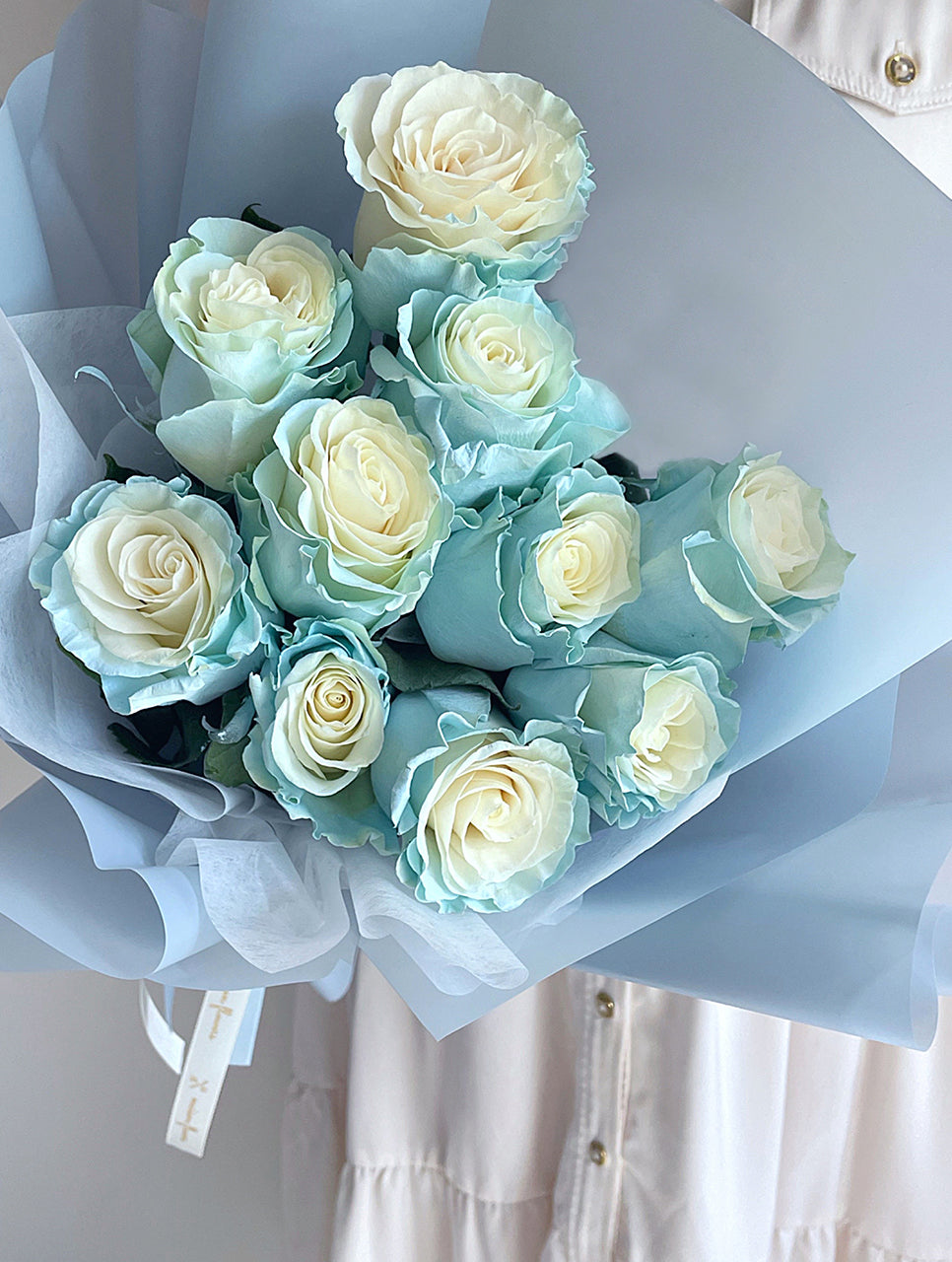 藍玫瑰花束, 冰藍玫瑰, Blue rose bouquet