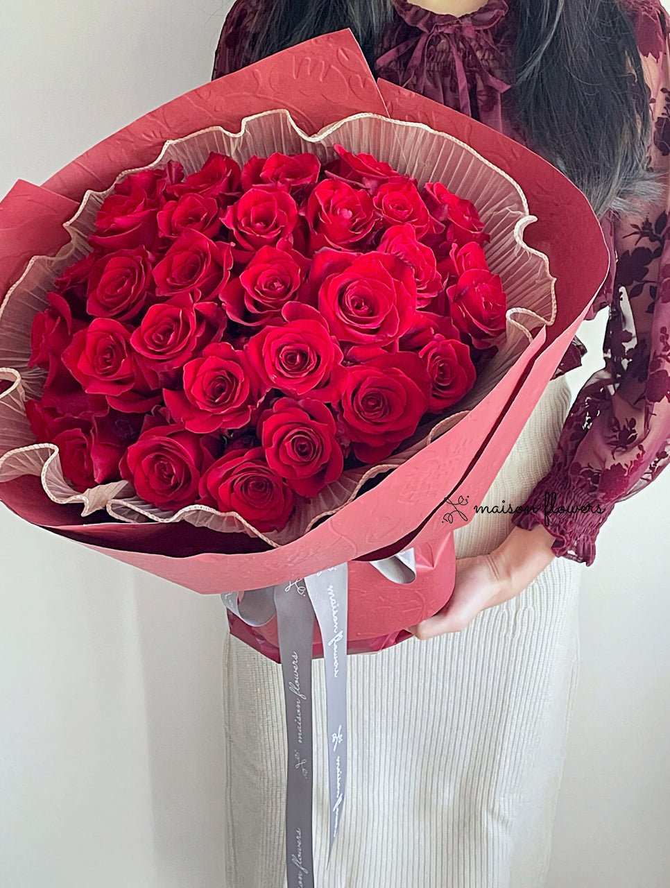 紅玫瑰，情人節花束