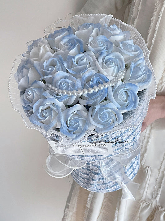 永生冰藍玫瑰花束